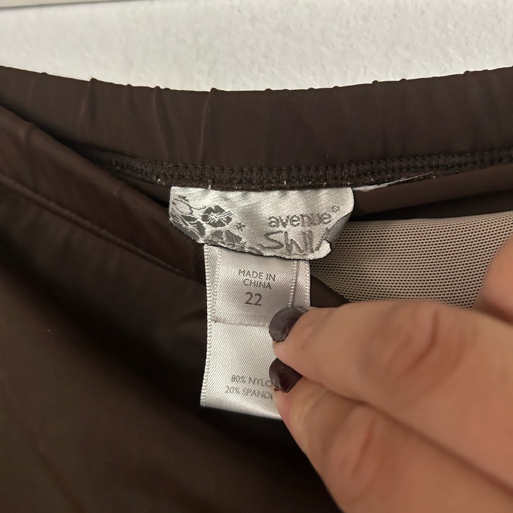 Avenue Chocolate Brown swim Skirt - Picture 3 of 3
